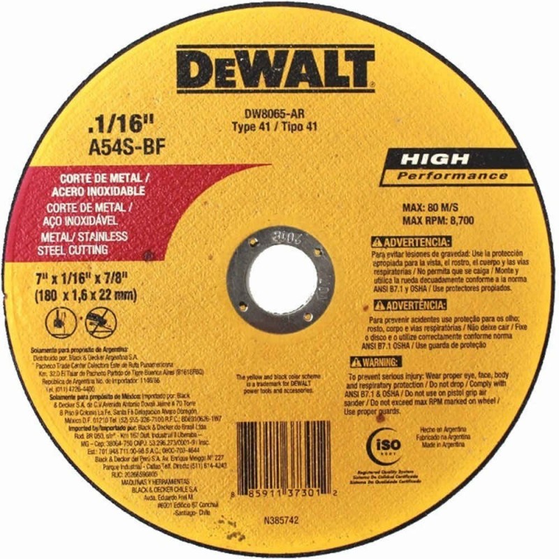 DISCO METAL 7"*1/16 DW8065 DEWALT